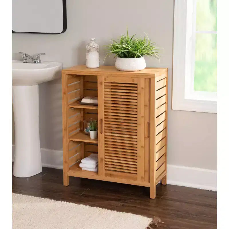 Mobile contenitore Bracken a due ante, colore naturale