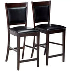 Simple Relax Set of 2 Counter Height Chairs in Black and Espresso