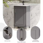 Mobiletto da bagno moderno piccolo da 20 pollici, toeletta con lavabo in ceramica, ampio spazio di archiviazione