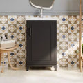 Mobiletto da bagno moderno piccolo da 20 pollici, toeletta con lavabo in ceramica, ampio spazio di archiviazione