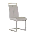 Set di 4 sedie da pranzo moderne con schienale alto in similpelle e gambe in metallo