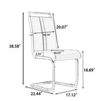 Set di 4 sedie da pranzo moderne con schienale alto in similpelle e gambe in metallo