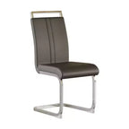 Set di 4 sedie da pranzo moderne con schienale alto in similpelle e gambe in metallo