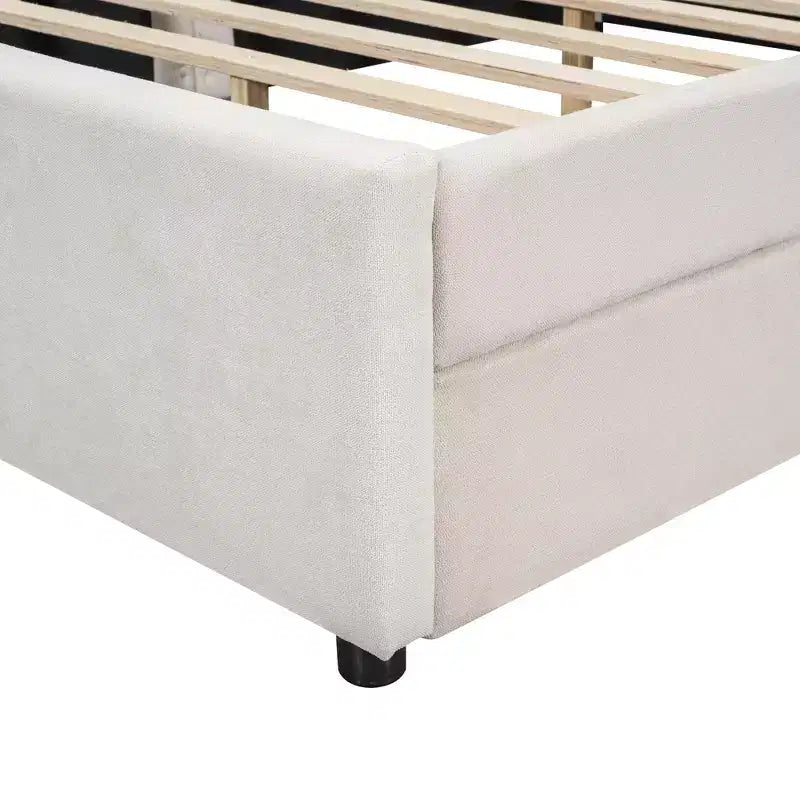 Whisen Letto Imbottito Queen Size con Piattaforma e Porte USB dal Design Elegante
