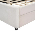 Whisen Letto Imbottito Queen Size con Piattaforma e Porte USB dal Design Elegante