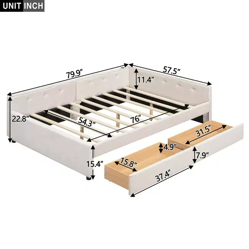 Whisen Letto Imbottito Queen Size con Piattaforma e Porte USB dal Design Elegante