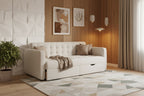 Whisen Letto Imbottito Queen Size con Piattaforma e Porte USB dal Design Elegante