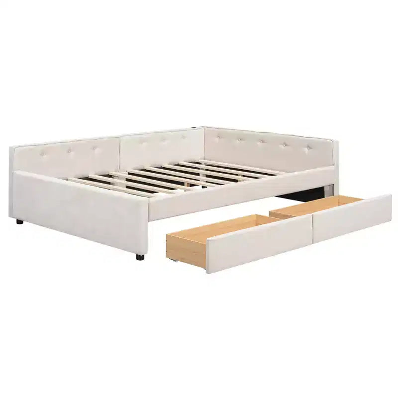 Whisen Letto Imbottito Queen Size con Piattaforma e Porte USB dal Design Elegante