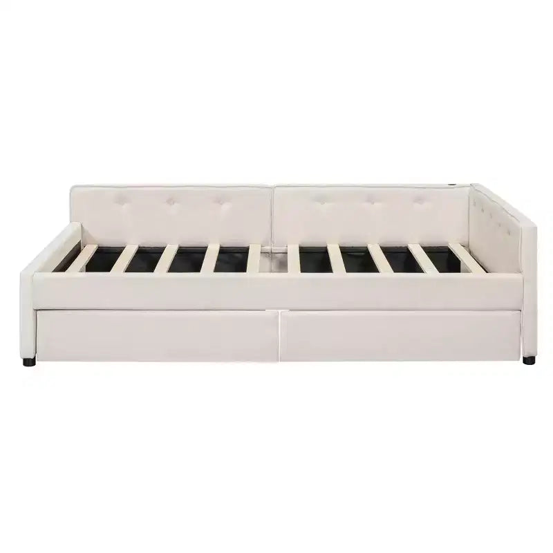 Whisen Letto Imbottito Queen Size con Piattaforma e Porte USB dal Design Elegante