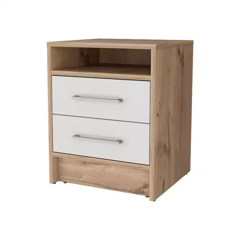 MAYEERTY Comodino con 2 cassetti, scaffale nascosto, tavolino vintage per camera da letto e soggiorno