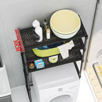 Scaffale alto da bagno a 3 ripiani, organizer salvaspazio sopra il WC con struttura in ferro per asciugamani e accessori