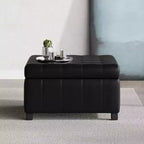 GDFStudio Rigby Pouf Contenitore Rivestito in Similpelle con Bottoni trapuntati in Stile Contemporaneo