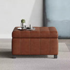 GDFStudio Rigby Pouf Contenitore Rivestito in Similpelle con Bottoni trapuntati in Stile Contemporaneo