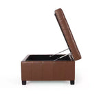 GDFStudio Rigby Pouf Contenitore Rivestito in Similpelle con Bottoni trapuntati in Stile Contemporaneo