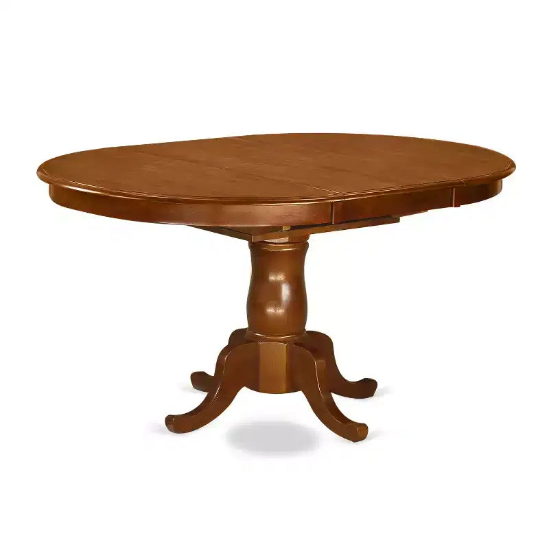 Set tavolo da pranzo Belmont Portland con tavolo a 18 ante e sedie da cucina, marrone sella