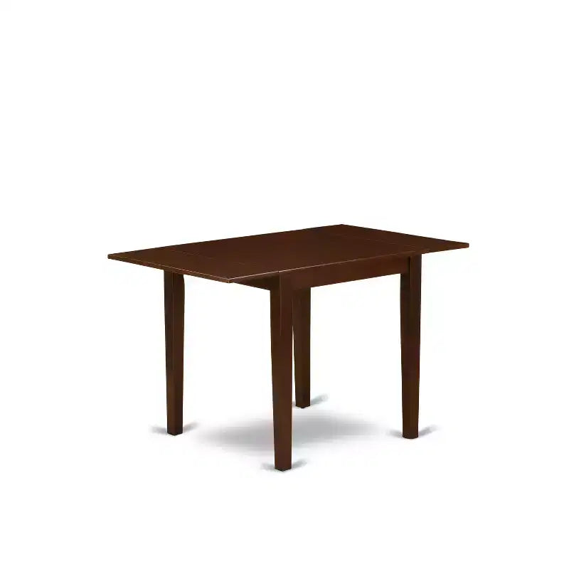 Set da pranzo Belmont 3 pezzi con tavolo in legno e 2 sedie da pranzo in legno con seduta e schienale a doghe, finitura mogano