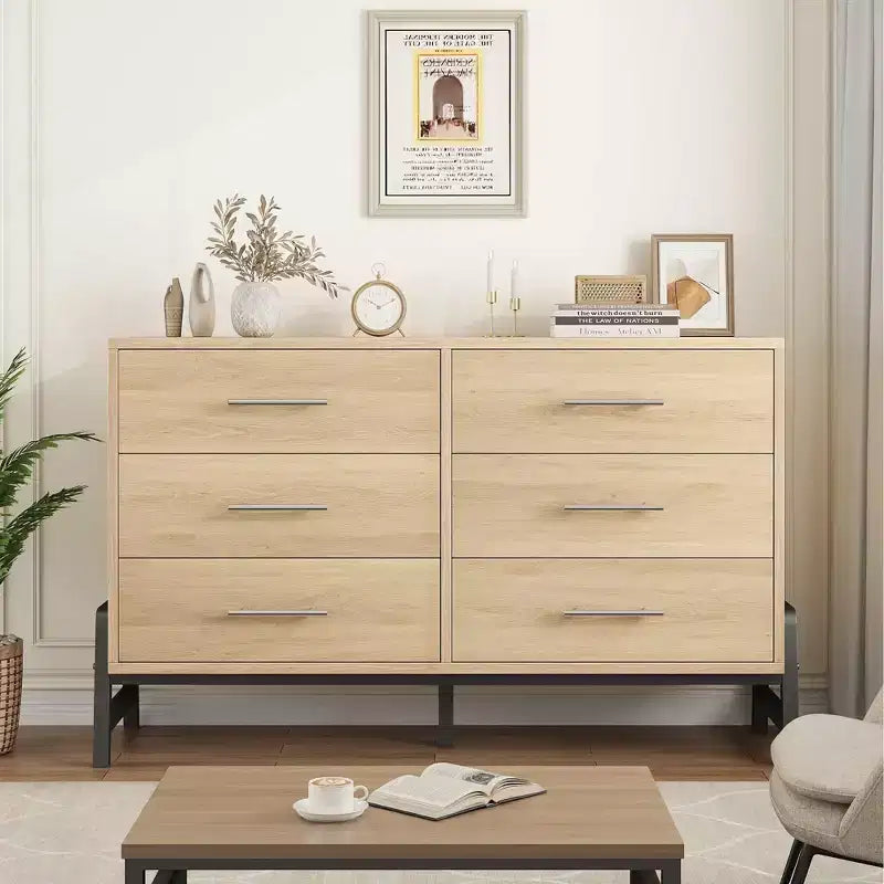 Cassettiera in legno a colonna da 52 pollici con cassetto ampio e armadio portaoggetti, cassettiera verticale per soggiorno, camera da letto, ingresso