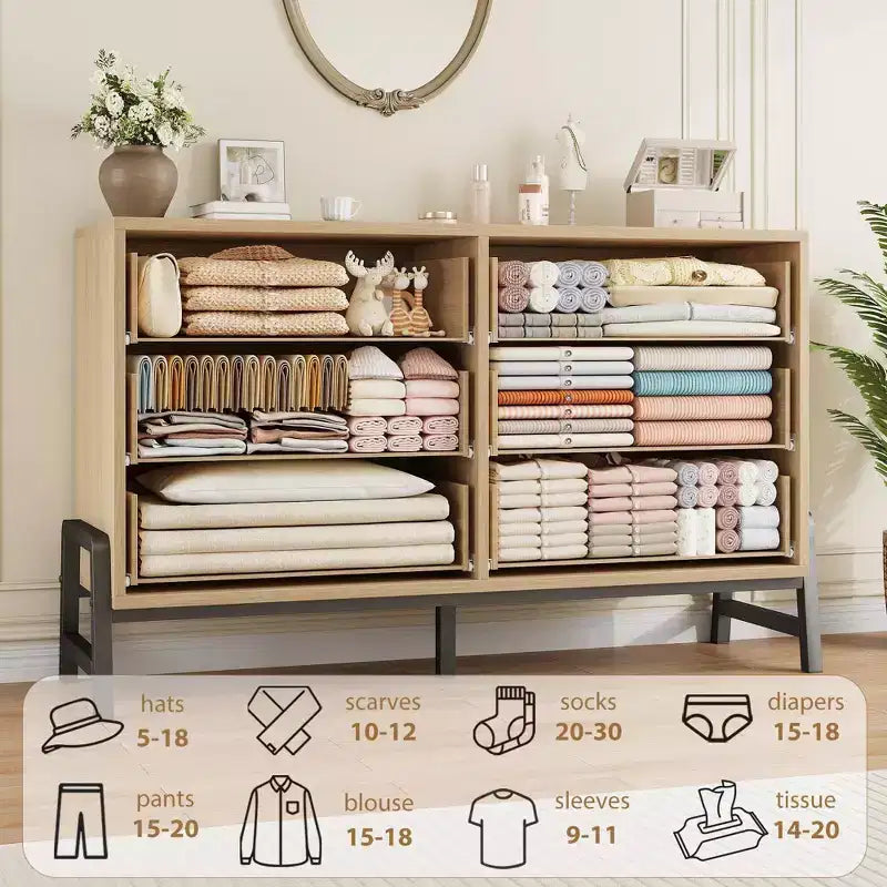 Cassettiera in legno a colonna da 52 pollici con cassetto ampio e armadio portaoggetti, cassettiera verticale per soggiorno, camera da letto, ingresso