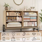 Cassettiera in legno a colonna da 52 pollici con cassetto ampio e armadio portaoggetti, cassettiera verticale per soggiorno, camera da letto, ingresso