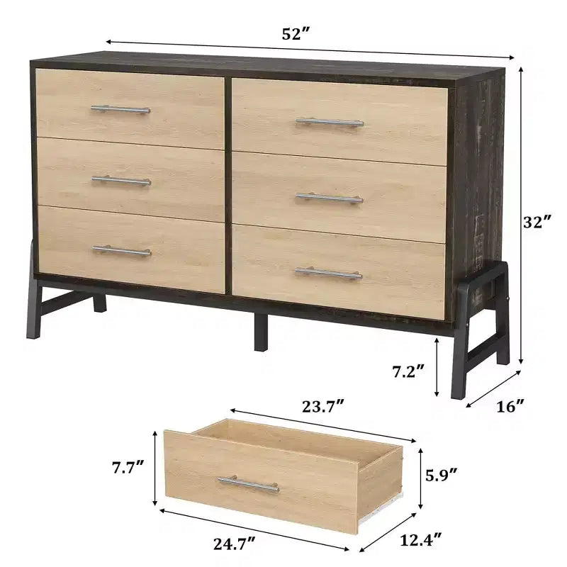 Cassettiera in legno a colonna da 52 pollici con cassetto ampio e armadio portaoggetti, cassettiera verticale per soggiorno, camera da letto, ingresso