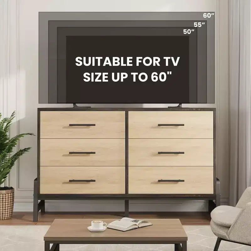 Cassettiera in legno a colonna da 52 pollici con cassetto ampio e armadio portaoggetti, cassettiera verticale per soggiorno, camera da letto, ingresso