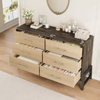 Cassettiera in legno a colonna da 52 pollici con cassetto ampio e armadio portaoggetti, cassettiera verticale per soggiorno, camera da letto, ingresso