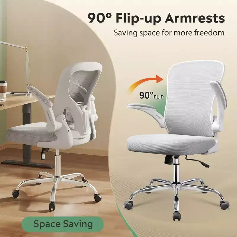 GALAXHERO Sedia da Ufficio Ergonomica, Sedia da Scrivania con Schienale in Rete, Braccioli Ribaltabili e Supporto Lombare Regolabile