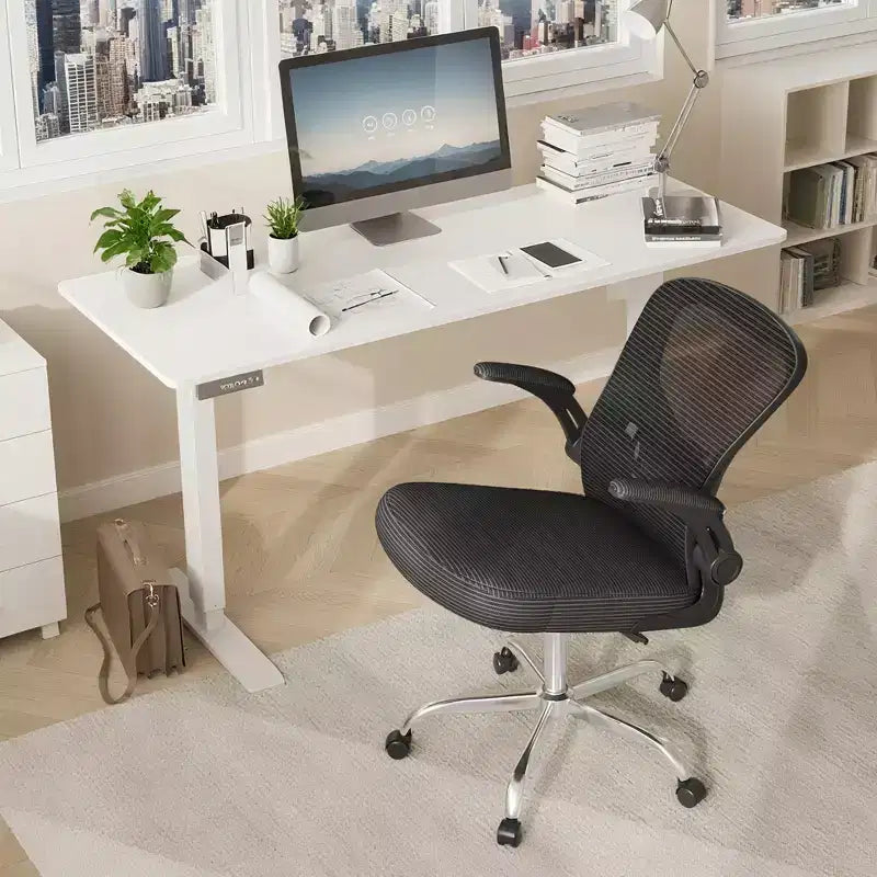 GALAXHERO Sedia da Ufficio Ergonomica, Sedia da Scrivania con Schienale in Rete, Braccioli Ribaltabili e Supporto Lombare Regolabile