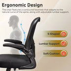 GALAXHERO Sedia da Ufficio Ergonomica, Sedia da Scrivania con Schienale in Rete, Braccioli Ribaltabili e Supporto Lombare Regolabile