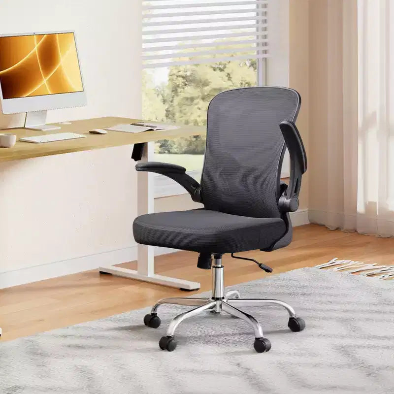 GALAXHERO Sedia da Ufficio Ergonomica, Sedia da Scrivania con Schienale in Rete, Braccioli Ribaltabili e Supporto Lombare Regolabile