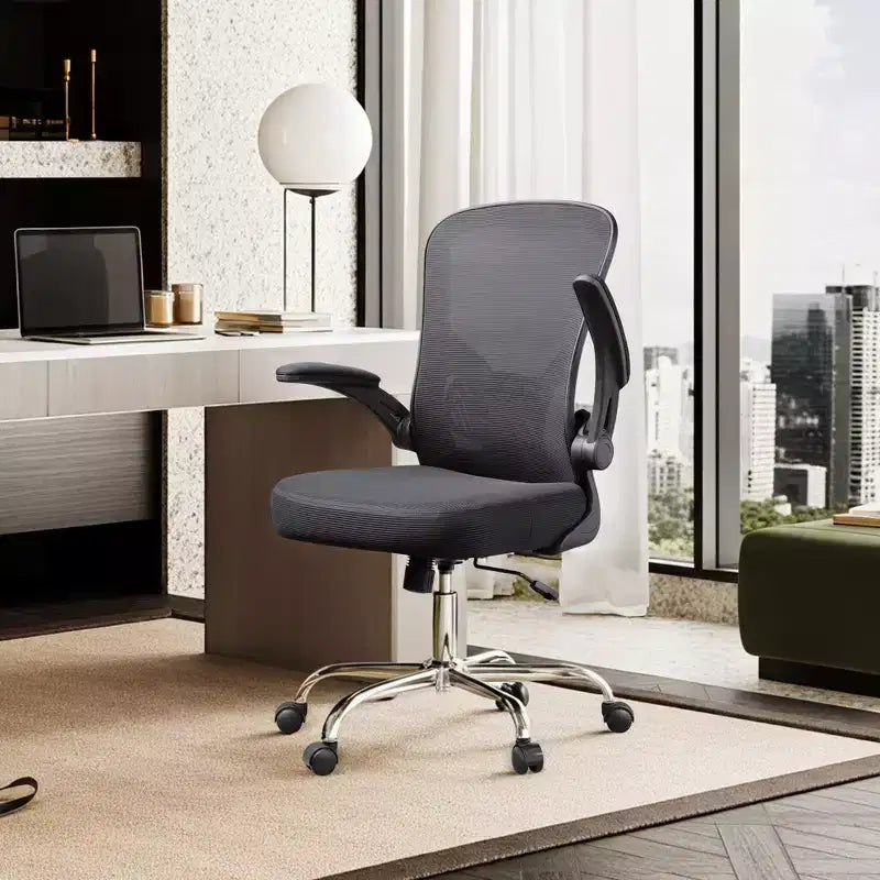 GALAXHERO Sedia da Ufficio Ergonomica, Sedia da Scrivania con Schienale in Rete, Braccioli Ribaltabili e Supporto Lombare Regolabile