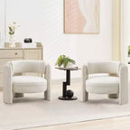 Poltrona d'accento, moderna poltrona a barilotto in velluto imbottito, stile metà secolo - Comoda per soggiorno, camera da letto, appartamento, ufficio, beige