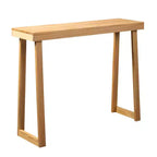 Tavolino consolle in legno massello da 110 cm con gambe trapezoidali