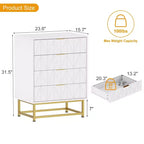 Comò a 4 cassetti, Comò moderno con cassetti, Organizer con gambe in metallo, Cassettiera contenitore per camera da letto, soggiorno, corridoio, armadio