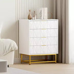 Comò a 4 cassetti, Comò moderno con cassetti, Organizer con gambe in metallo, Cassettiera contenitore per camera da letto, soggiorno, corridoio, armadio