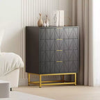 Comò a 4 cassetti, Comò moderno con cassetti, Organizer con gambe in metallo, Cassettiera contenitore per camera da letto, soggiorno, corridoio, armadio