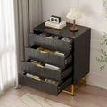 Coolmee 4 Drawer Dresser, Modern Dresser Drawers, Drawer Organizer with Metal Legs, Storage Chest Cabinet for Bedroom, Living Room, Hallway, Closet