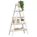vidaXL Scaffale a 5 Ripiani Autoportante a Forma di A Libreria Espositiva in Legno Massello di Pino