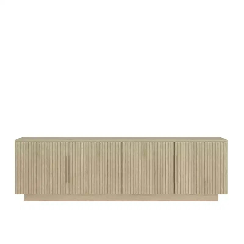 JVNOXK Mobile TV moderno da 68 pollici con illuminazione LED a 16 colori, compatibile con TV da 55, 60 e 65 pollici, include spazio di archiviazione, effetto legno