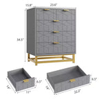 Cassettiera per camera da letto, cassettiera nera a 5 cassetti con gambe in metallo, organizer moderno e spazioso per soggiorno o ingresso