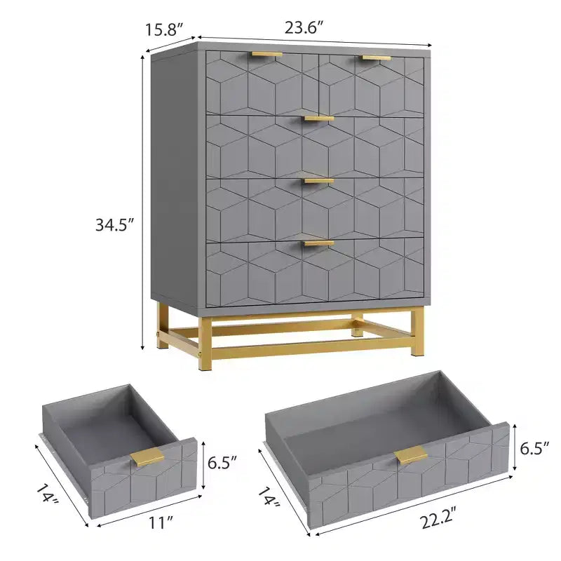 Cassettiera per camera da letto, cassettiera nera a 5 cassetti con gambe in metallo, organizer moderno e spazioso per soggiorno o ingresso