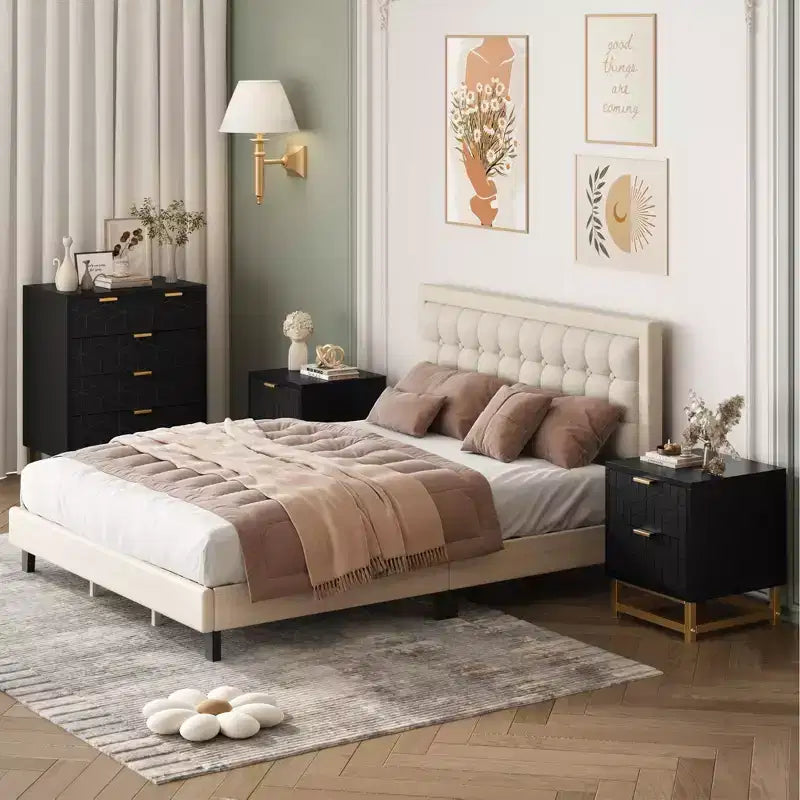 Cassettiera per camera da letto, cassettiera nera a 5 cassetti con gambe in metallo, organizer moderno e spazioso per soggiorno o ingresso