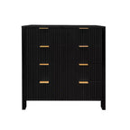 Dresser for Bedroom, 4-Drawer Farmhouse Solid Wood Dresser, Vintage Storage Chest with Tapered Legs