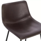 Poly & Bark Set di 3 Sgabelli da Bar Altezza Bancone Paxton da 61 cm Marrone: Rivestiti, Telaio in Acciaio, Design Moderno