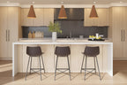 Poly & Bark Set di 3 Sgabelli da Bar Altezza Bancone Paxton da 61 cm Marrone: Rivestiti, Telaio in Acciaio, Design Moderno