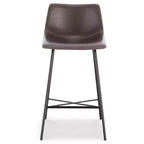 Poly & Bark Set di 3 Sgabelli da Bar Altezza Bancone Paxton da 61 cm Marrone: Rivestiti, Telaio in Acciaio, Design Moderno