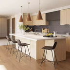 Poly & Bark Set di 3 Sgabelli da Bar Altezza Bancone Paxton da 61 cm Marrone: Rivestiti, Telaio in Acciaio, Design Moderno