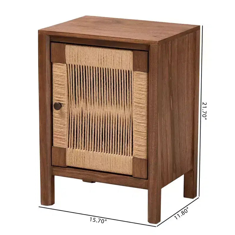bali & pari Comodino in legno Holitz Bayur noce/marrone chiaro: altezza 21.7", nessun assemblaggio richiesto