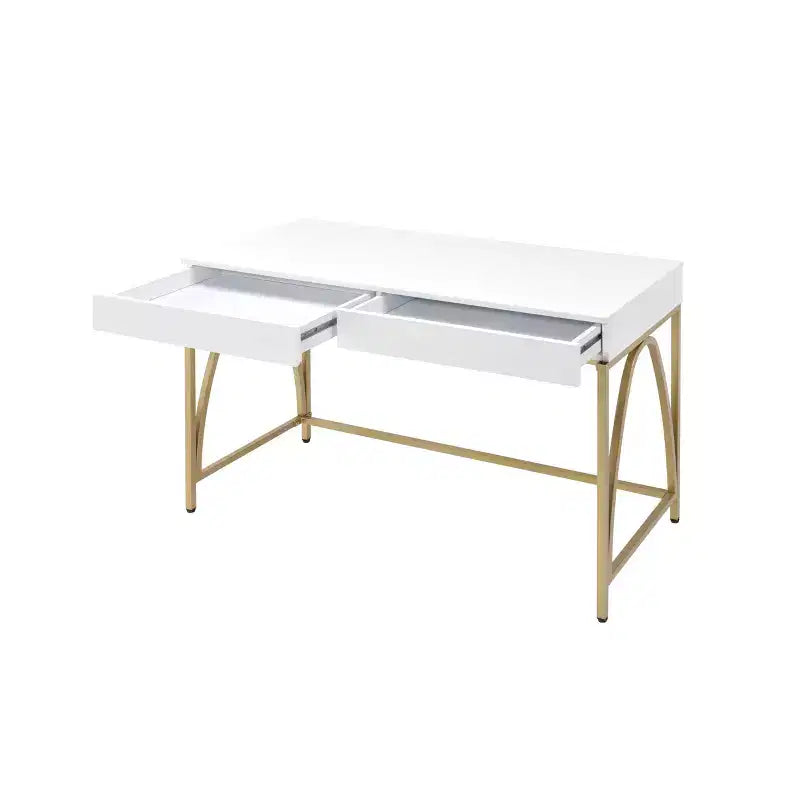 Toeletta 50" Lightmane Finitura Bianca Lucida e Oro