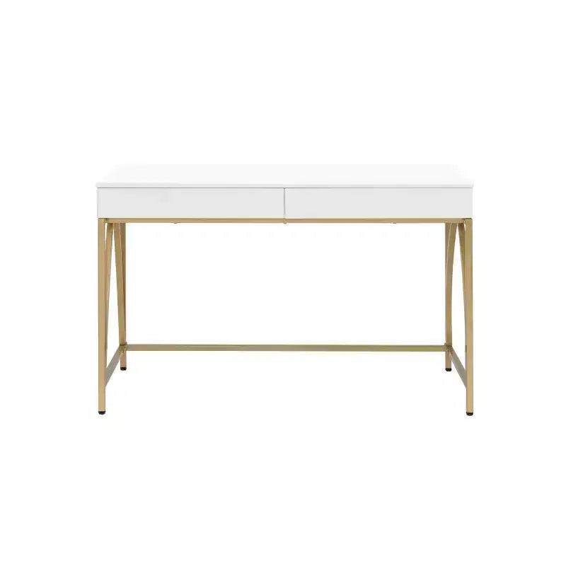 Toeletta 50" Lightmane Finitura Bianca Lucida e Oro